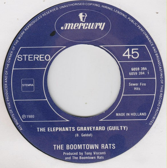 The Boomtown Rats : The Elephants Graveyard (Guilty) (7", Single)