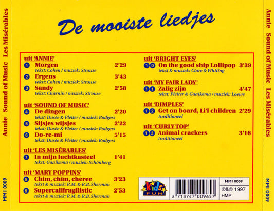 Various : de Mooiste Liedjes Uit de Musicals Annie, Sound Of Music, Les Misérables e.v.a. (CD)
