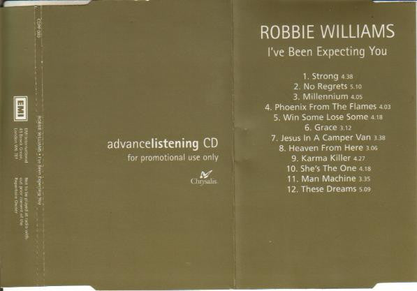 Robbie Williams : I've Been Expecting You (CD, Album, Promo)