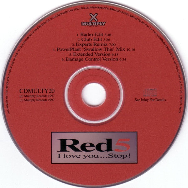Red 5 : I Love You...Stop! (CD, Single)
