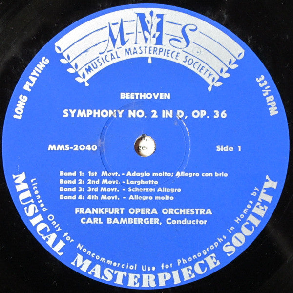 Ludwig Van Beethoven, Carl Bamberger, Walter Goehr, Frankfurter Opern- Und Museumsorchester : Symphonie Nr. 2 In D-Dur / Symphonie Nr. 4 In B-Dur (LP)