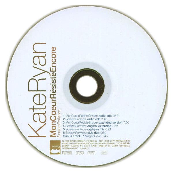 Kate Ryan : Mon Coeur Résiste Encore (CD, Maxi)