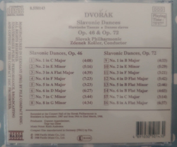 Antonín Dvořák, Slovak Philharmonic Orchestra / Zdeněk Košler : Slavonic Dances Op. 46 & Op. 72 (Complete) (CD, Album)