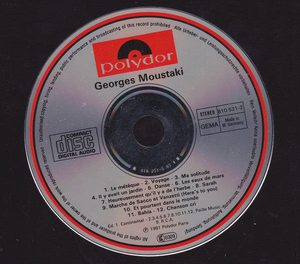 Georges Moustaki : Georges Moustaki (CD, Comp, RE)