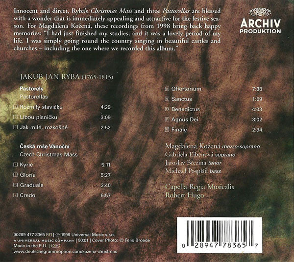 Jakub Jan Ryba | Magdalena Kožená | Capella Regia Musicalis | Robert Hugo : Czech Christmas Mass | 3 Pastorellas (CD, Album, RE)