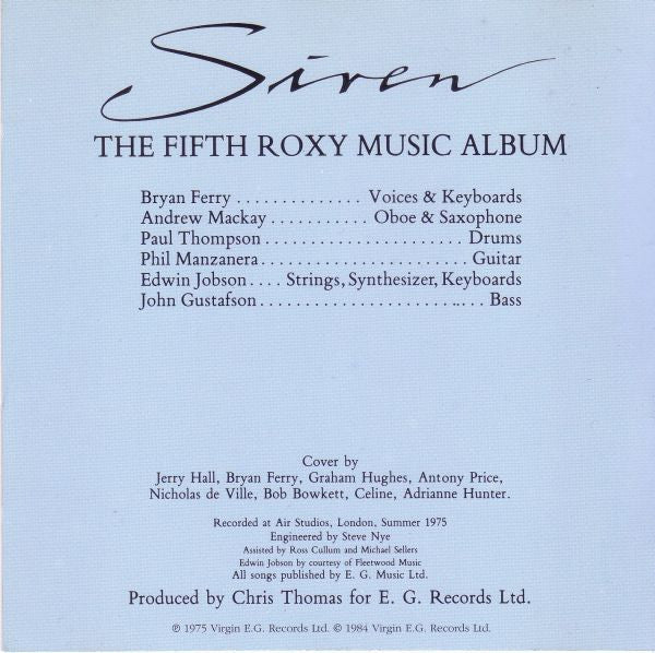 Roxy Music : Siren (CD, Album, RE)