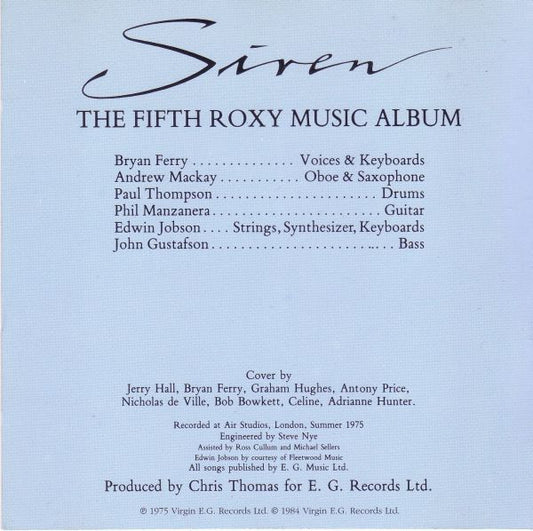 Roxy Music : Siren (CD, Album, RE)