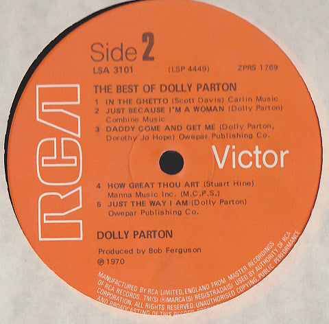 Dolly Parton : The Best Of Dolly Parton (LP, Comp, RE)