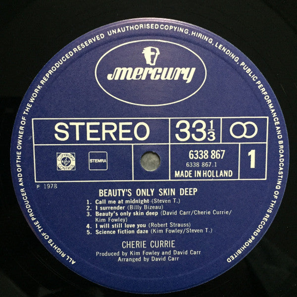 Cherie Currie : Beauty's Only Skin Deep (LP, Album)