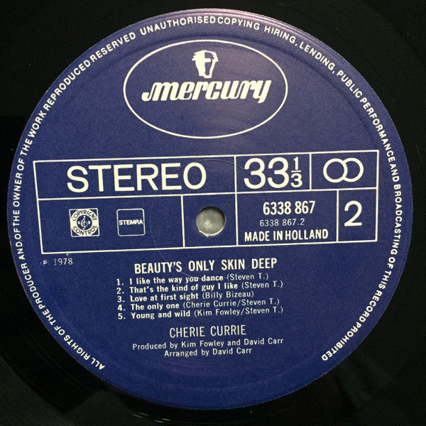 Cherie Currie : Beauty's Only Skin Deep (LP, Album)