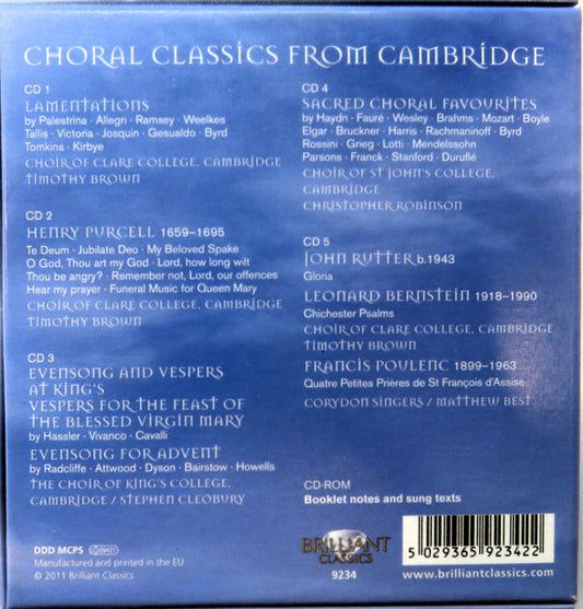 Various : Choral Classics From Cambridge (5xCD, Comp)