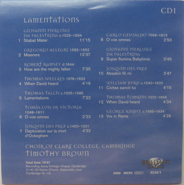 Various : Choral Classics From Cambridge (5xCD, Comp)