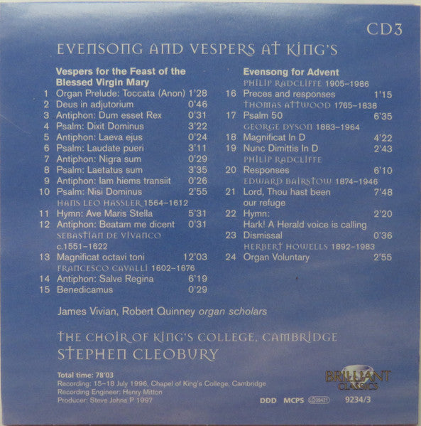Various : Choral Classics From Cambridge (5xCD, Comp)