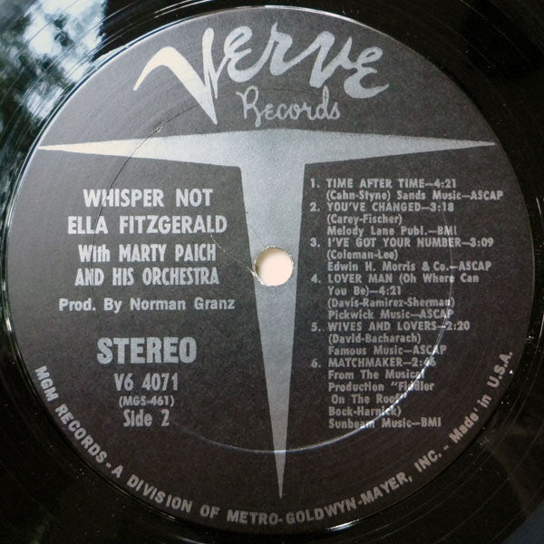 Ella Fitzgerald With Marty Paich Orchestra : Whisper Not (LP)