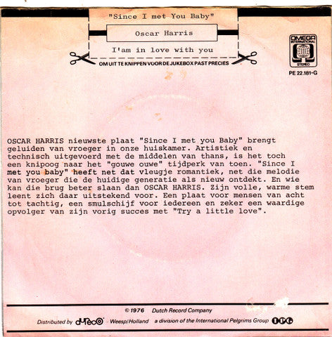 Oscar Harris : Since I Met You Baby (7", Single)