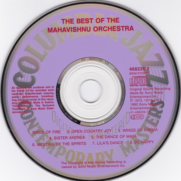 Mahavishnu Orchestra : The Best Of The Mahavishnu Orchestra (CD, Comp, RE, RM)