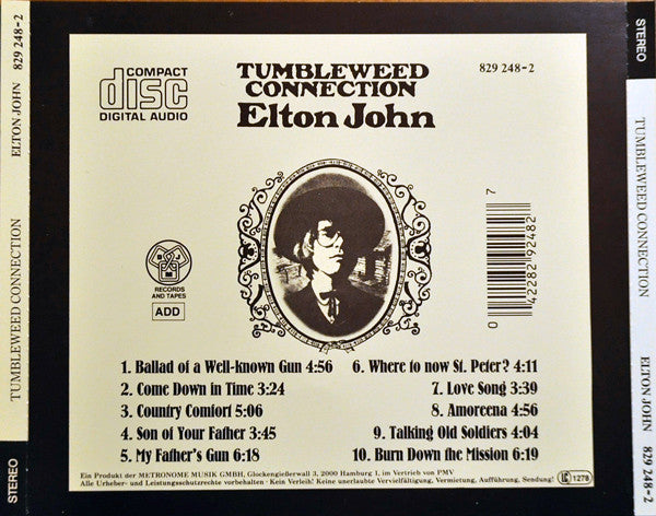 Elton John : Tumbleweed Connection (CD, Album, RE)