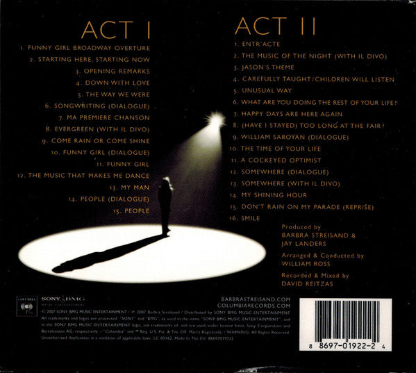 Barbra Streisand : Live In Concert 2006 (2xCD, Album)