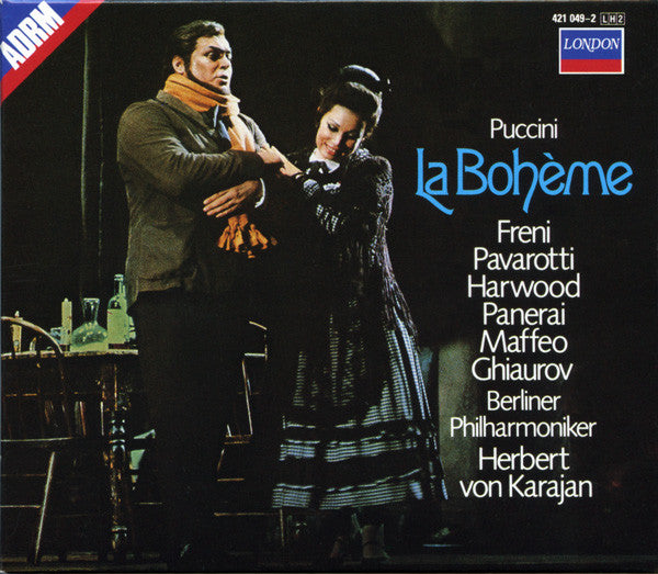Giacomo Puccini, Mirella Freni, Luciano Pavarotti, Elizabeth Harwood, Nicolai Ghiaurov, Herbert von Karajan, Berliner Philharmoniker : La Bohème (Box, Album, RE, Sli + 2xCD, RE, RM)