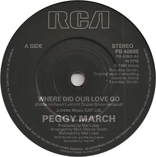 Peggy March : Where Did Our Love Go (7", Single)