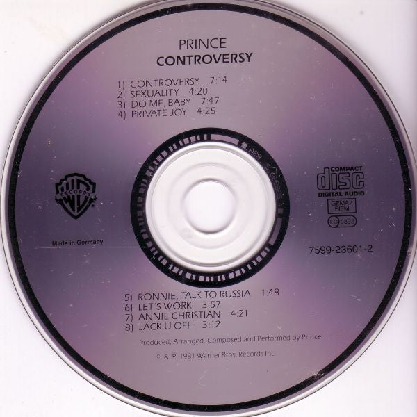 Prince : Controversy (CD, Album, RE, RSA)