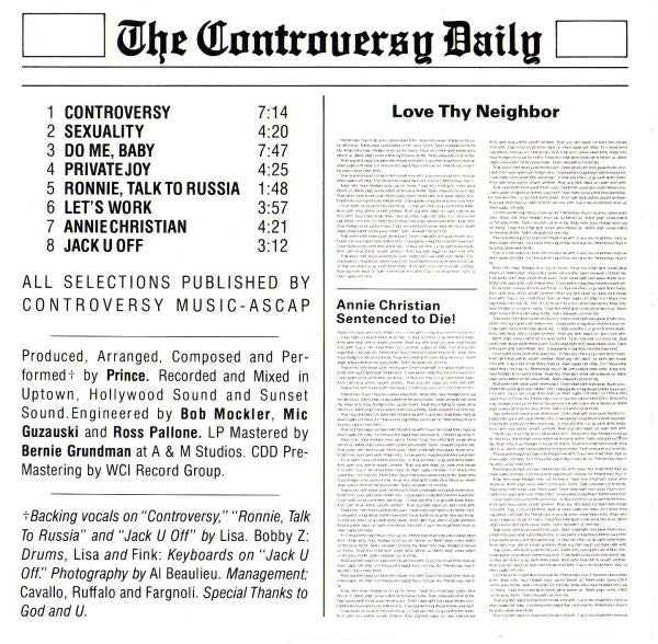 Prince : Controversy (CD, Album, RE, RSA)