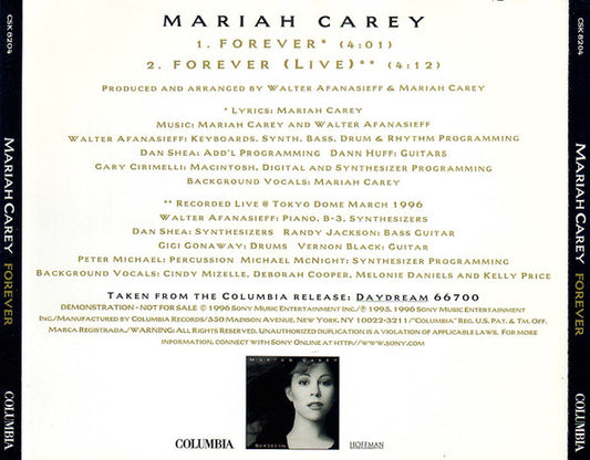 Mariah Carey : Forever (CD, Single, Promo)