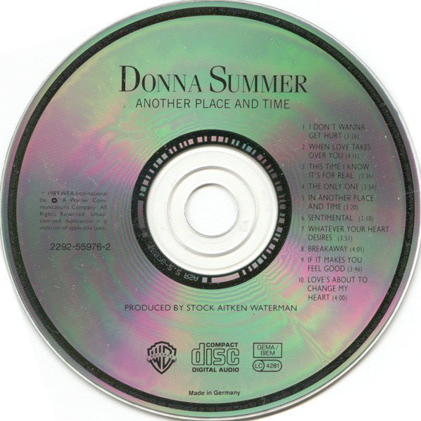 Donna Summer : Another Place And Time (CD, Album)