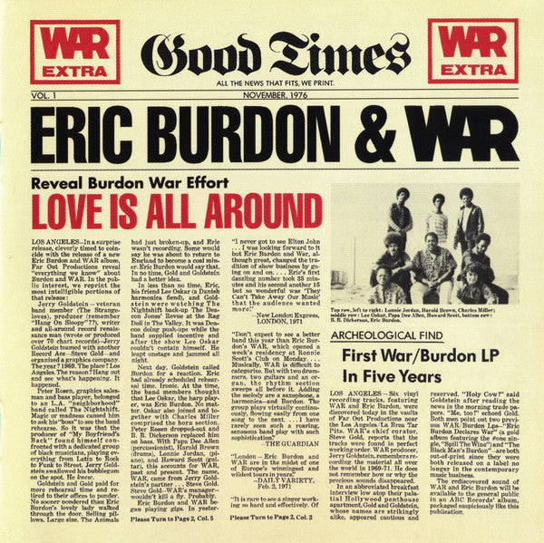 Eric Burdon & War : Love Is All Around (CD, Album, RE)