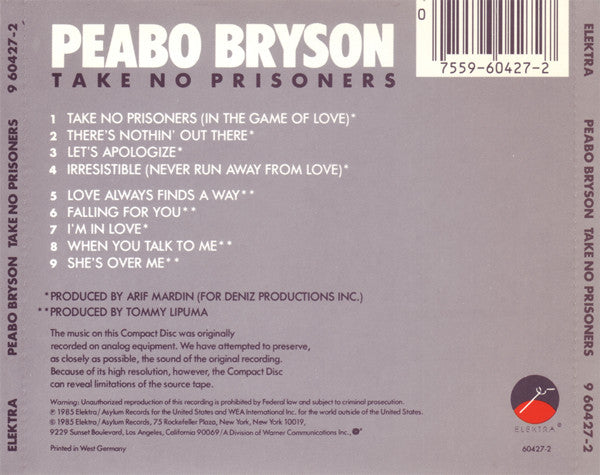Peabo Bryson : Take No Prisoners (CD, Album)