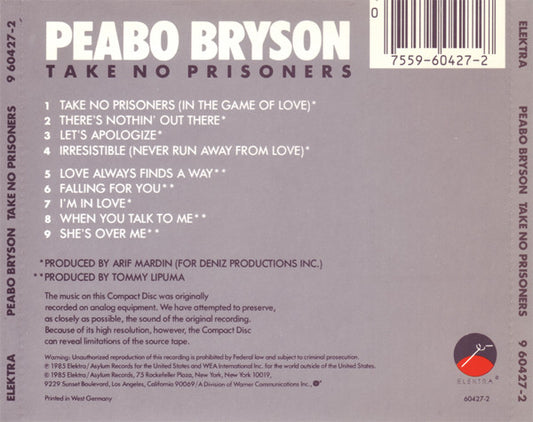 Peabo Bryson : Take No Prisoners (CD, Album)