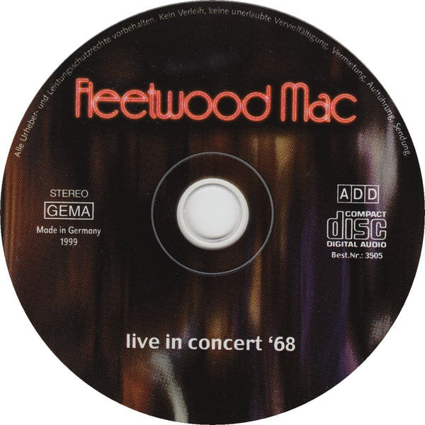 Fleetwood Mac : Live In Concert '68 (CD, Album, RE)