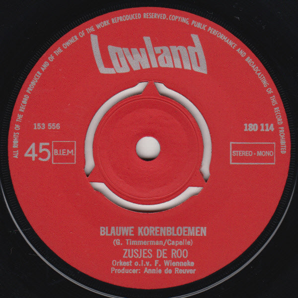 Zusjes De Roo : Blauwe Korenbloemen (7")