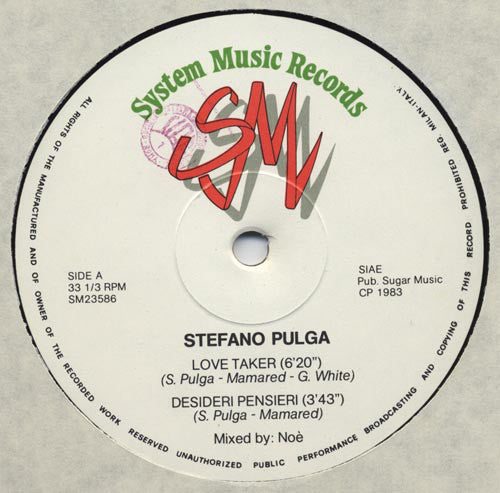 Stefano Pulga : Love Taker / Desideri Pensieri (12")