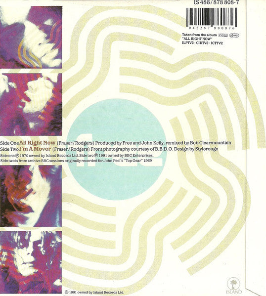 Free : All Right Now (7", Single, Pap)
