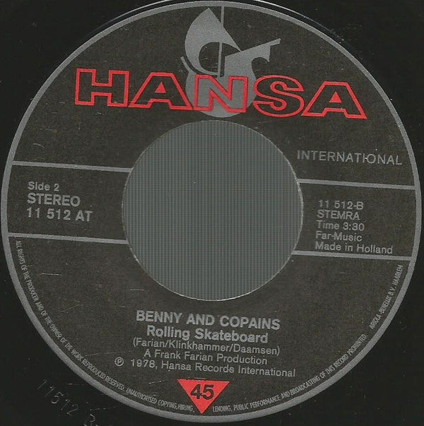 Benny (4) And Copains : Skateboard (7", Single)