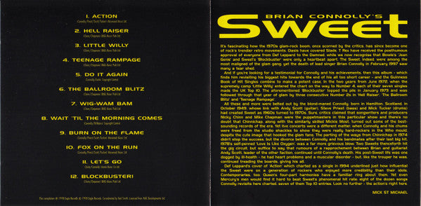 Brian Connolly Sweet : The Masters (CD, Comp)
