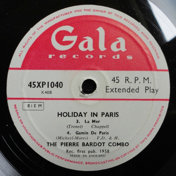 The Pierre Bardot Combo : Holiday In Paris (7", EP, Red)