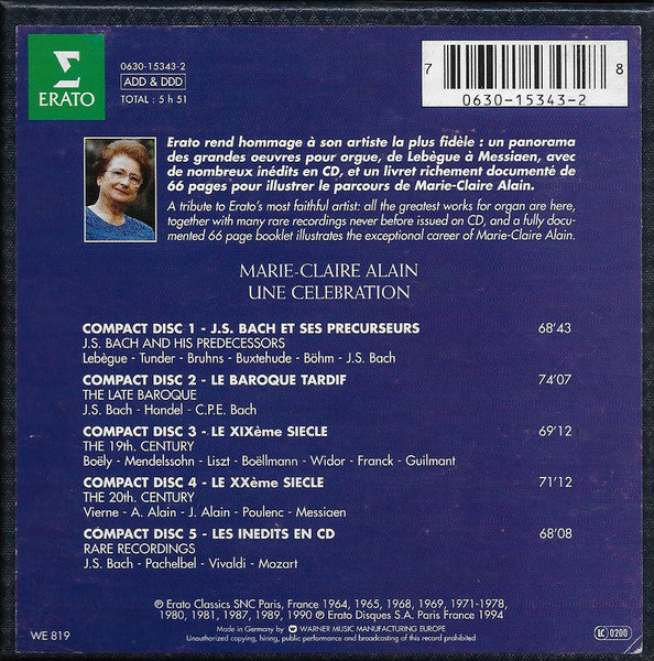 Marie-Claire Alain : Une Célébration (6xCD, Comp, Ltd + Box, Ltd)