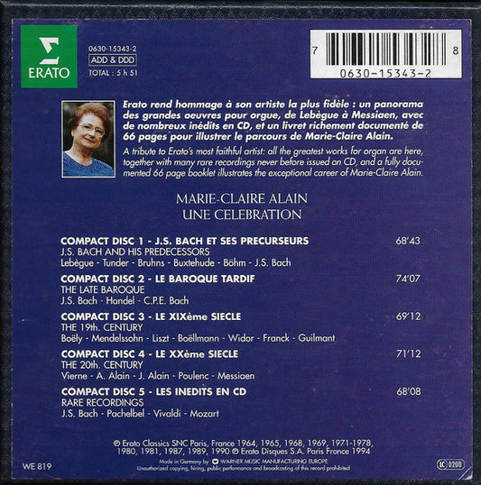 Marie-Claire Alain : Une Célébration (6xCD, Comp, Ltd + Box, Ltd)