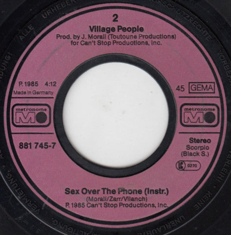 Village People : Sex Over The Phone (7", Single)