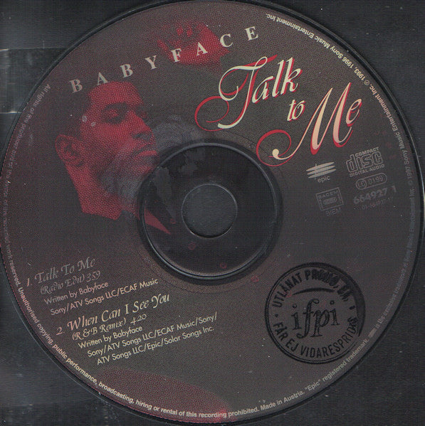 Babyface : Talk To Me (CD, Single, Car)