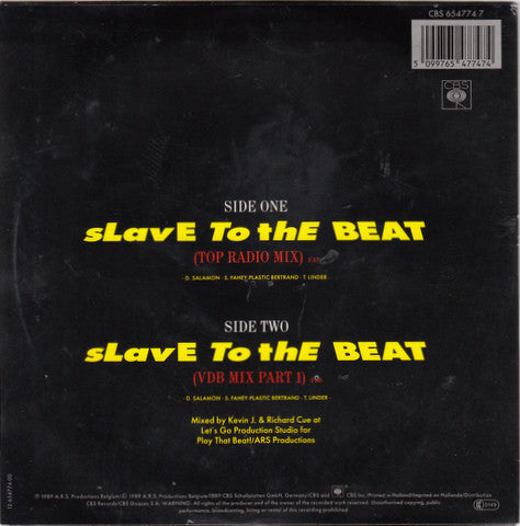 Plastic Bertrand : Slave To The Beat (7", Single)