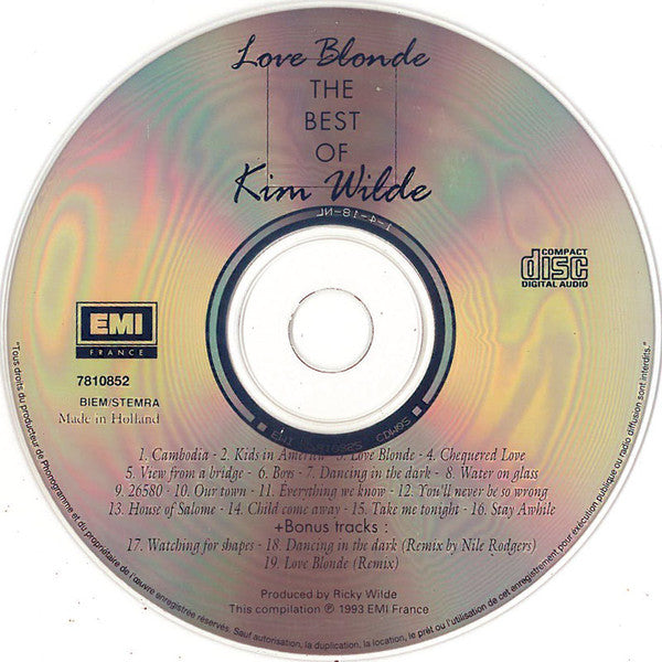Kim Wilde : Love Blonde - The Best Of Kim Wilde (CD, Comp, RE)