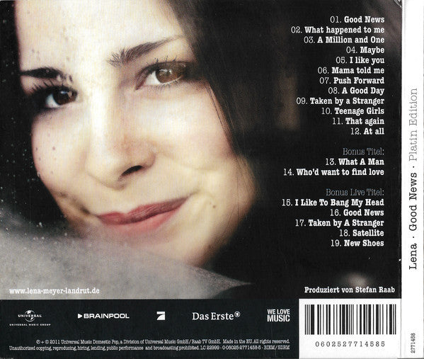 Lena Meyer-Landrut : Good News · Platin Edition (CD, Album, Ltd, RE, S/Edition, Dig)
