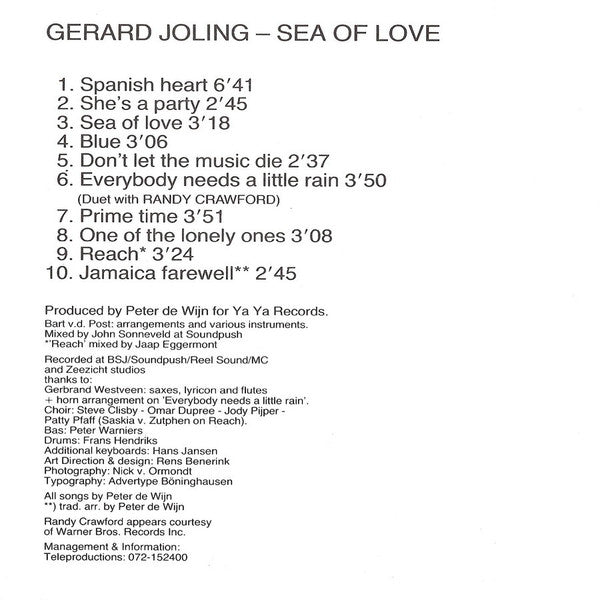 Gerard Joling : Sea Of Love (CD, Album)
