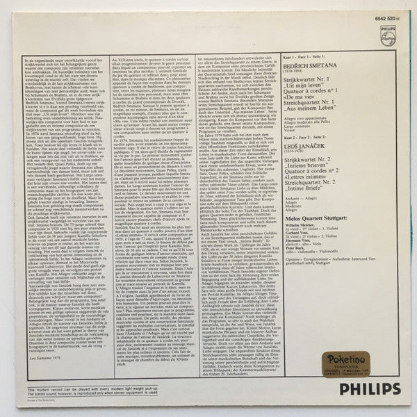 Bedřich Smetana / Leoš Janáček – Melos Quartett : String Quartet “Aus Meinem Leben” / String Quartet “Intime Briefe” (LP, Album)