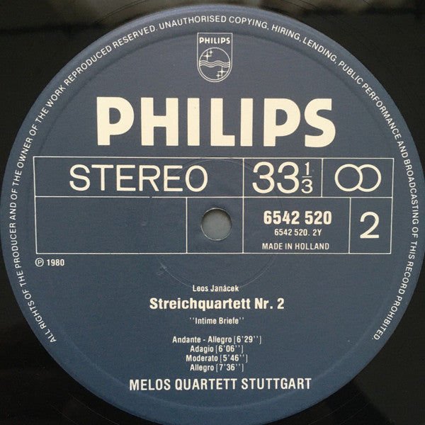 Bedřich Smetana / Leoš Janáček – Melos Quartett : String Quartet “Aus Meinem Leben” / String Quartet “Intime Briefe” (LP, Album)