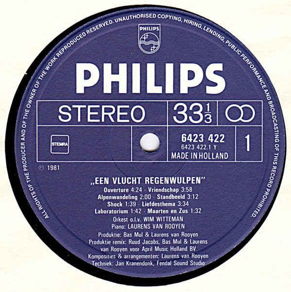 Laurens Van Rooyen : Een Vlucht Regenwulpen (Originele Filmmuziek) (LP, Album)