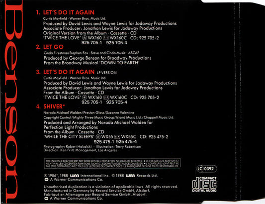 George Benson : Let's Do It Again (CD, Mini, Single)
